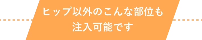 ヒップ以外のこんな部位も注入可能です