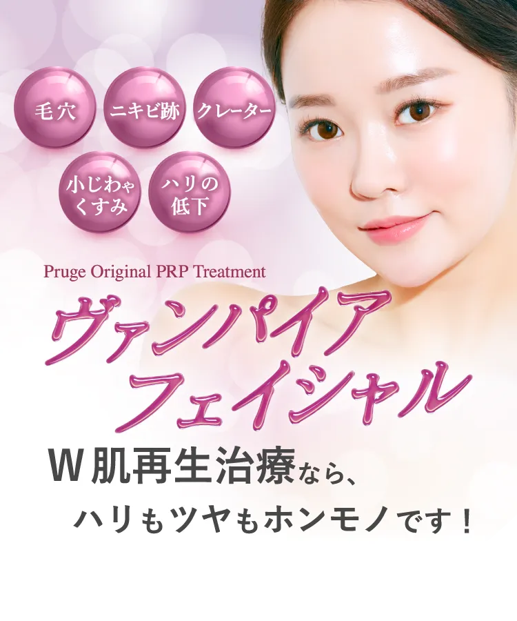 Pruge Original PRP Treatment W肌再生治療で目指せベルベット肌計画！